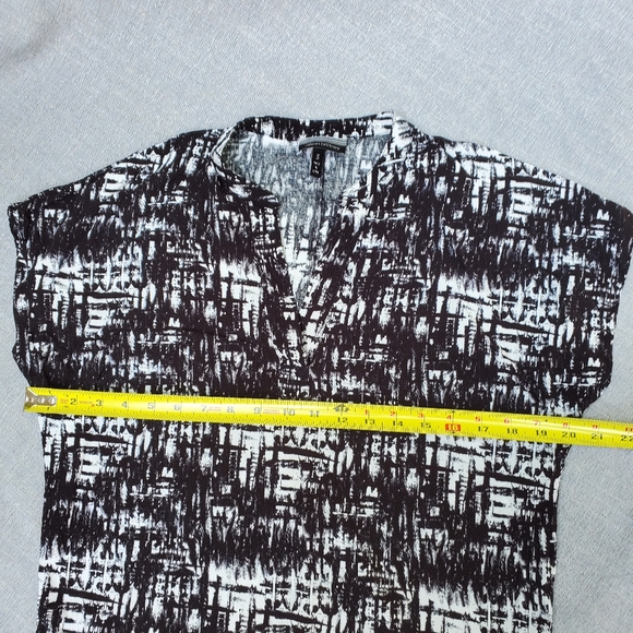 Allison Brittney Black and White Print Blouse Small - Picture 9 of 10